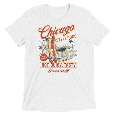 [ID: 162-G364] Chicago Style Hot Dogs Unisex Tri-Blend T-Shirt