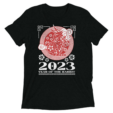 [ID: 162-G368] Chinese Lunar Year - Rabbit Unisex Tri-Blend T-Shirt