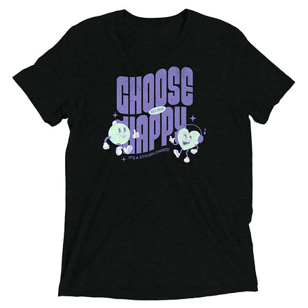 [ID: 162-G369] Choose Happy (2) Unisex Tri-Blend T-Shirt