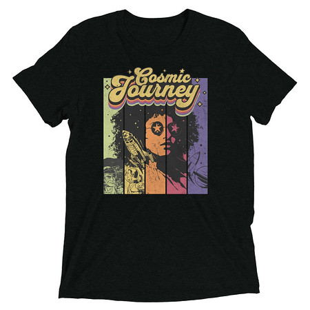 [ID: 162-G422] Cosmic Journey Rainbow Retro Unisex Tri-Blend T-Shirt