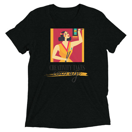 [ID: 162-G434] Creativity Takes Courage Unisex Tri-Blend T-Shirt