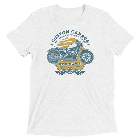 [ID: 162-G443] Custom Garage - Motorcycle Unisex Tri-Blend T-Shirt