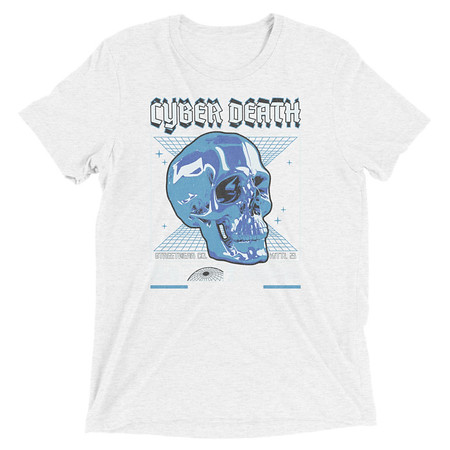 [ID: 162-G457] Cyber Death - Skull Unisex Tri-Blend T-Shirt