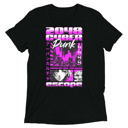 [ID: 162-G458] Cyber Punk Escape - Japanese Anime Unisex Tri-Blend T-Shirt