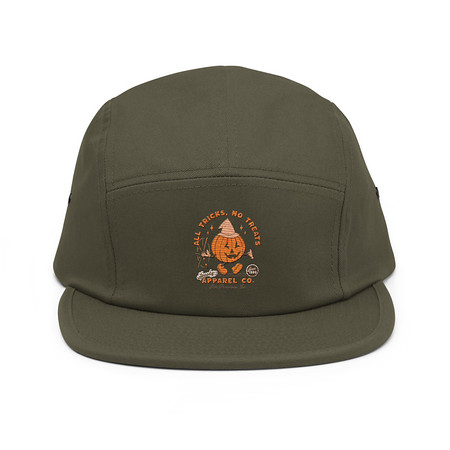 [ID: 92-G47] All Tricks No Treats - Pumpkin Mascot 5 Panel Cap