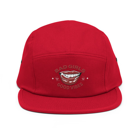 [ID: 92-G126] Bad Girls Good Vibes - Sexy Lips 5 Panel Cap