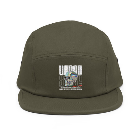 [ID: 92-G213] Black 3D Skull 5 Panel Cap