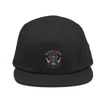 [ID: 92-G276] Bowling Derby Champs - Grunge Skull 5 Panel Cap