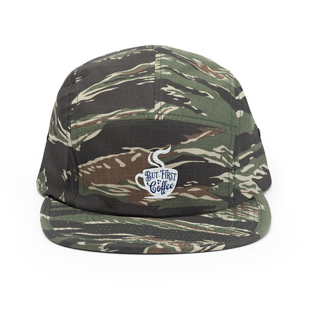[ID: 92-G300] But First Coffee - Hand Lettering Typography 5 Panel Cap