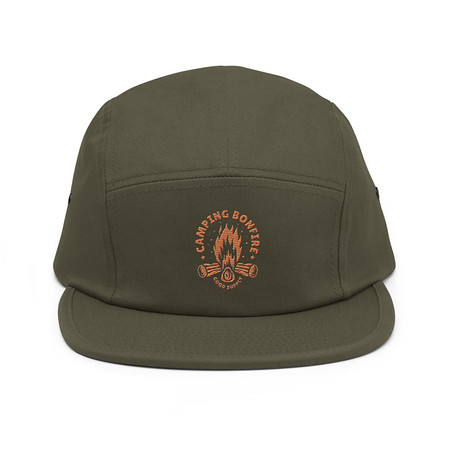 [ID: 92-G324] Camping Bonfire - Firewood 5 Panel Cap