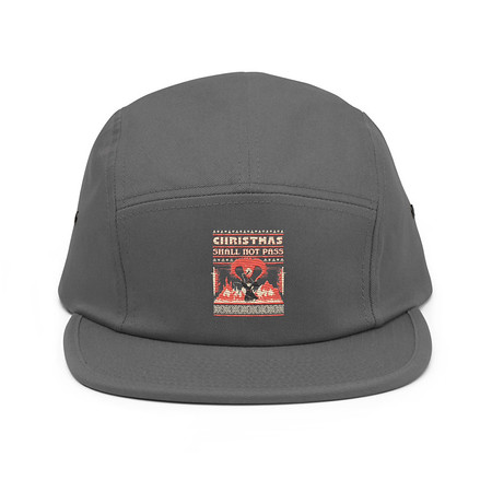 [ID: 92-G375] Christmas Shall Not Pass - Flaming Wizard 5 Panel Cap