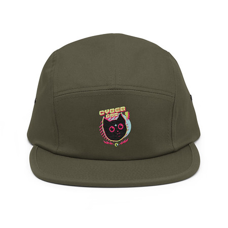 [ID: 92-G456] Cyber Cat - Neon Color 5 Panel Cap