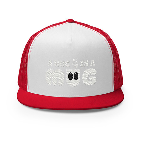 [ID: 100-G17] A Hug in a Mug - Funny Cartoon 5 Panel Trucker Cap
