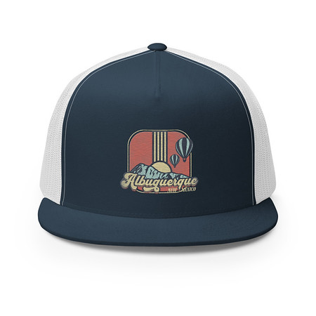 [ID: 100-G36] Albuquerque - Retro Hot Air Baloon 5 Panel Trucker Cap