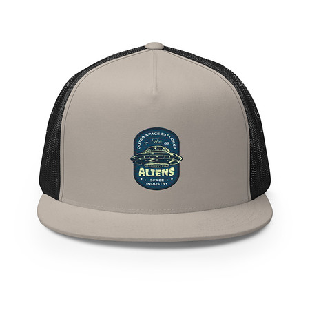 [ID: 100-G40] Aliens Outer Space Explorer - UFO 5 Panel Trucker Cap