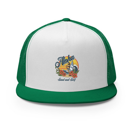 [ID: 100-G53] Aloha 5 Panel Trucker Cap