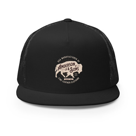 [ID: 100-G80] Anderson & Sons Leather Clothing - Buffalo 5 Panel Trucker Cap