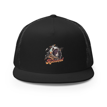 [ID: 100-G108] Astrocat - Retro graphic 5 Panel Trucker Cap