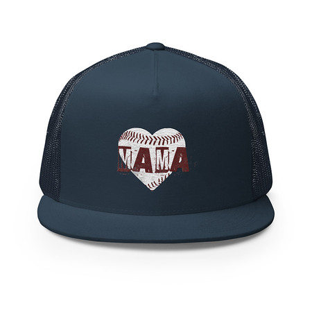 [ID: 100-G142] Baseball MAMA 5 Panel Trucker Cap