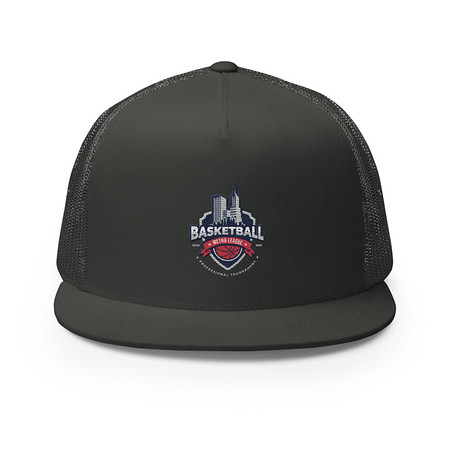 [ID: 100-G149] Basketball Sports Logo 5 Panel Trucker Cap