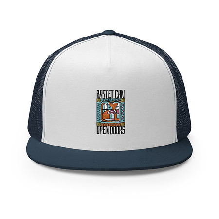 [ID: 100-G150] Bastet can Open Doors 5 Panel Trucker Cap