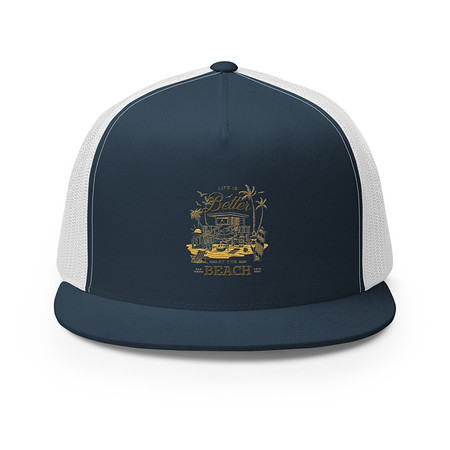 [ID: 100-G167] Beach Life - Outdoor 5 Panel Trucker Cap