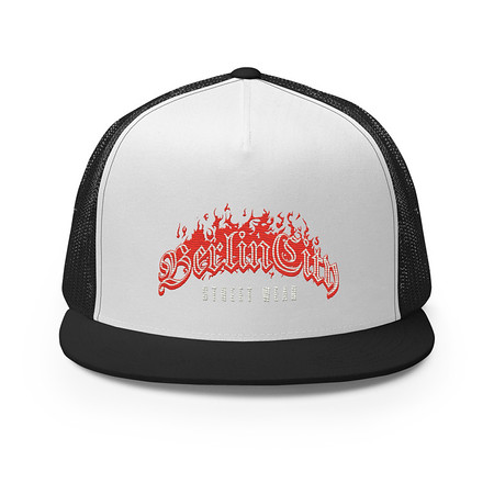 [ID: 100-G183] Berlin City Streetwear - Fire 5 Panel Trucker Cap