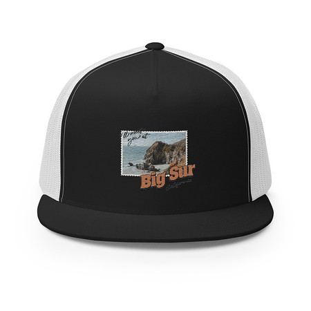 [ID: 100-G205] Big Sur, Cali 5 Panel Trucker Cap