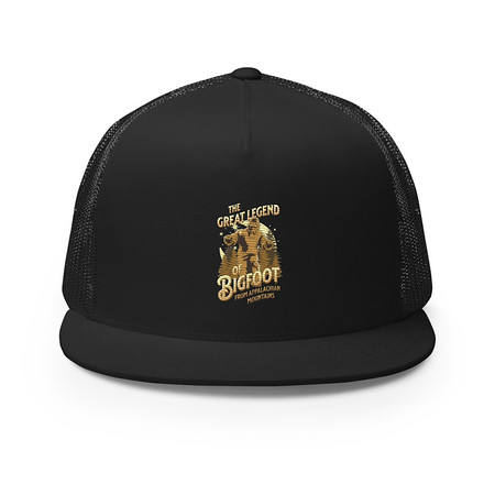 [ID: 100-G206] Bigfoot Legend  - Appalachian Forest 5 Panel Trucker Cap