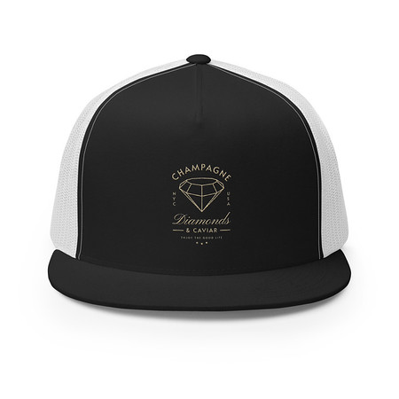 [ID: 100-G215] Black Diamonds - Elegant 5 Panel Trucker Cap