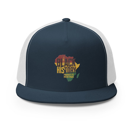 [ID: 100-G217] Black History - Heritage Map 5 Panel Trucker Cap