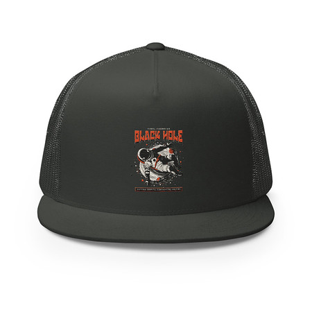 [ID: 100-G224] Black Hole 5 Panel Trucker Cap