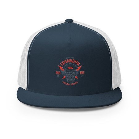 [ID: 100-G231] Blacksmith Experimental - Rock Skull 5 Panel Trucker Cap
