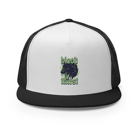 [ID: 100-G238] Blood Thirst - Neon Dog 5 Panel Trucker Cap