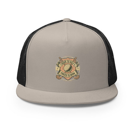 [ID: 100-G266] Born To Golf 5 Panel Trucker Cap