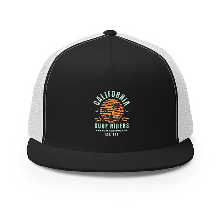 [ID: 100-G317] California Surf Riders - Beach 5 Panel Trucker Cap