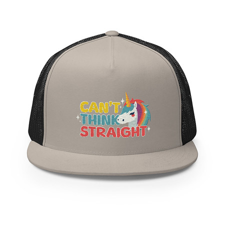 [ID: 100-G328] Can't Think Straight (2) 5 Panel Trucker Cap