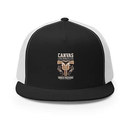 [ID: 100-G332] Canvas Los Angeles under pressure 5 Panel Trucker Cap