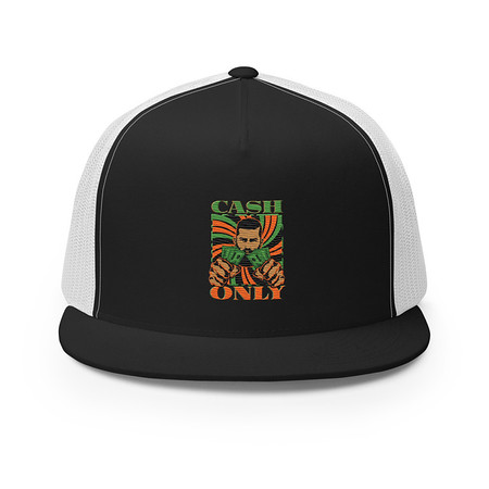 [ID: 100-G335] Cash Only - Streetwear 5 Panel Trucker Cap