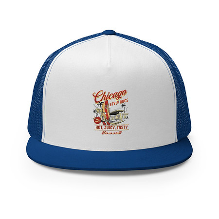 [ID: 100-G364] Chicago Style Hot Dogs 5 Panel Trucker Cap