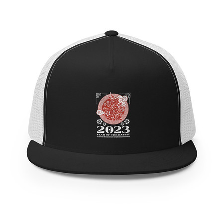 [ID: 100-G368] Chinese Lunar Year - Rabbit 5 Panel Trucker Cap