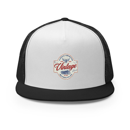 [ID: 100-G379] Classic American Motorcyles - Vintage 5 Panel Trucker Cap