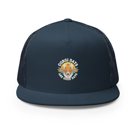 [ID: 100-G420] Corgi Days - Funny Animal 5 Panel Trucker Cap