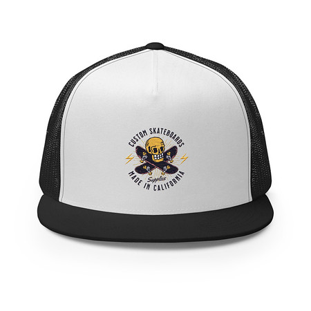 [ID: 100-G446] Custom Skateboards - Skull 5 Panel Trucker Cap