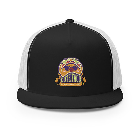 [ID: 100-G454] Cute Taco - Colorful Mexican Tortilla 5 Panel Trucker Cap