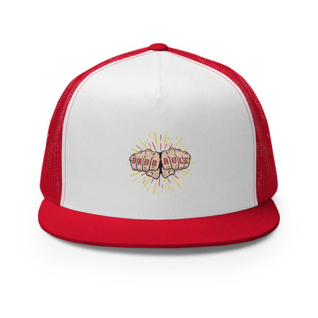 [ID: 100-G463] Dads Rule 5 Panel Trucker Cap