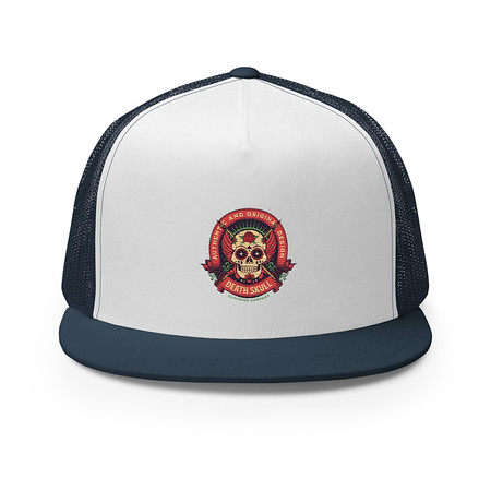 [ID: 100-G481] Death Skull - Badge  5 Panel Trucker Cap