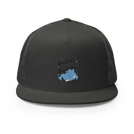 [ID: 100-G485] Delulu is the Solulu! - Typographic Cartoon Streetwear 5 Panel Trucker Cap