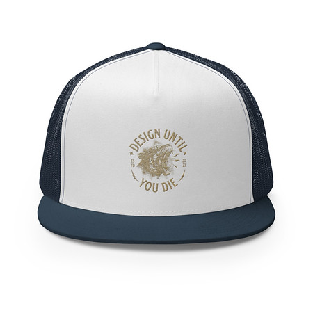 [ID: 100-G490] DESIGN UNTIL YOU DIE 5 Panel Trucker Cap