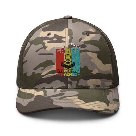 [ID: 680-G5] 25 Years of Being A Gamer Camouflage Trucker Hat